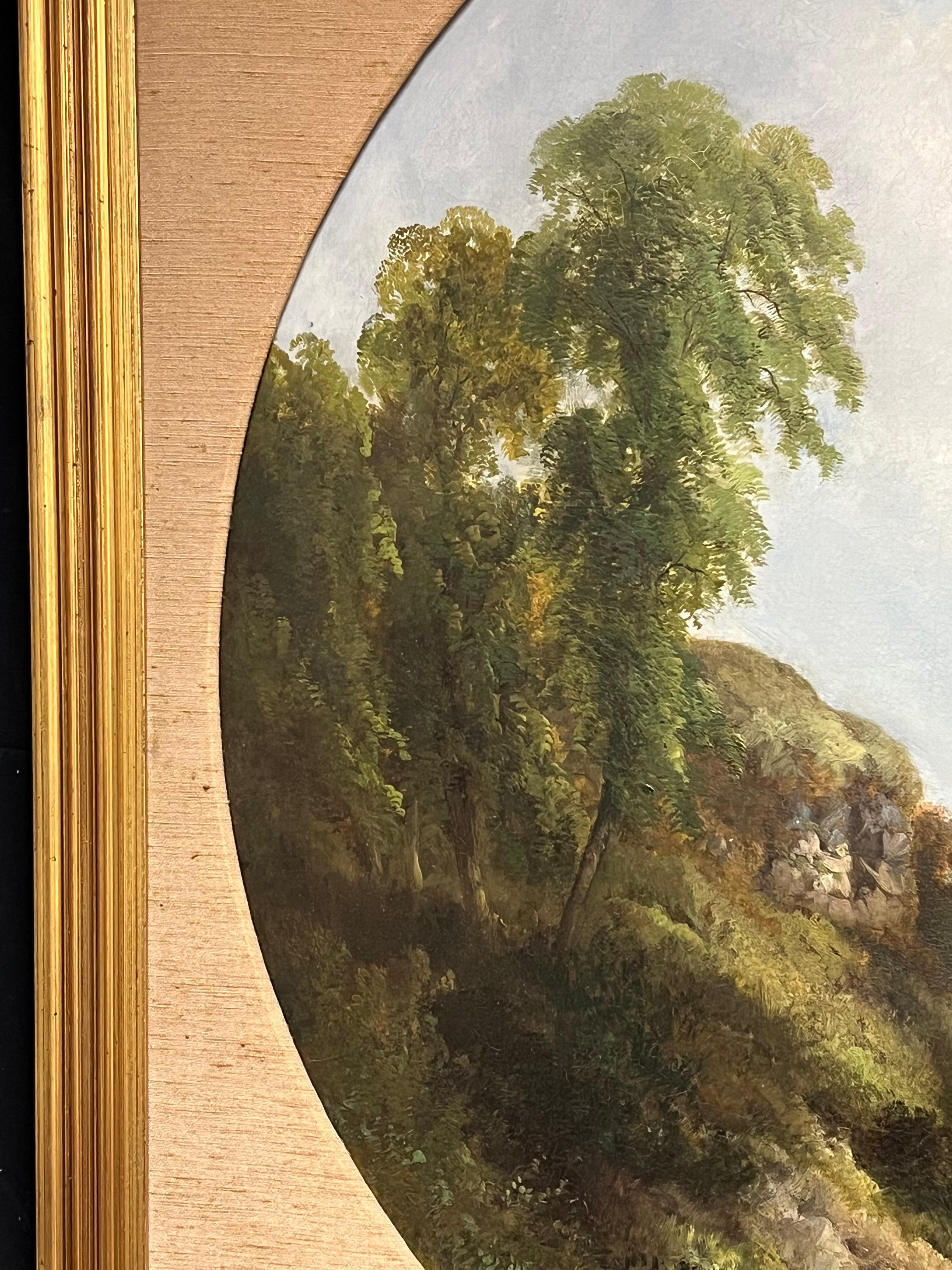 Pittura a olio circolare inglese vittoriana molto grande Kirkeneaton, Nr Pontefract in vendita 4