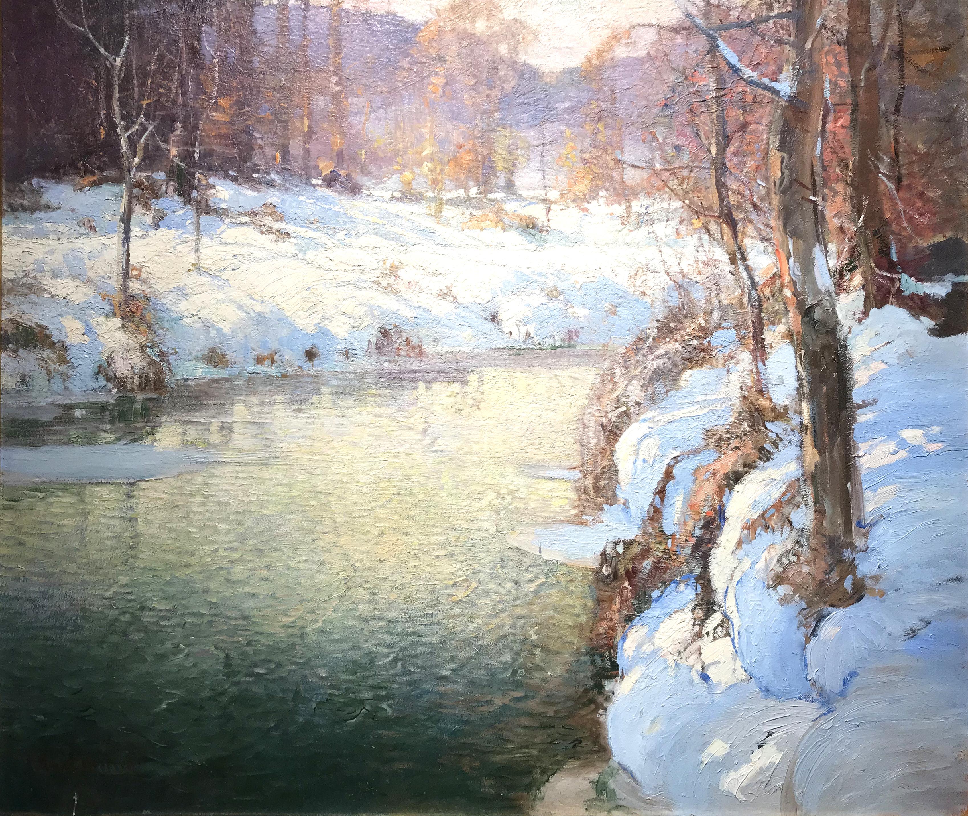 Le Brook d'hiver - Painting de George Ames Aldrich