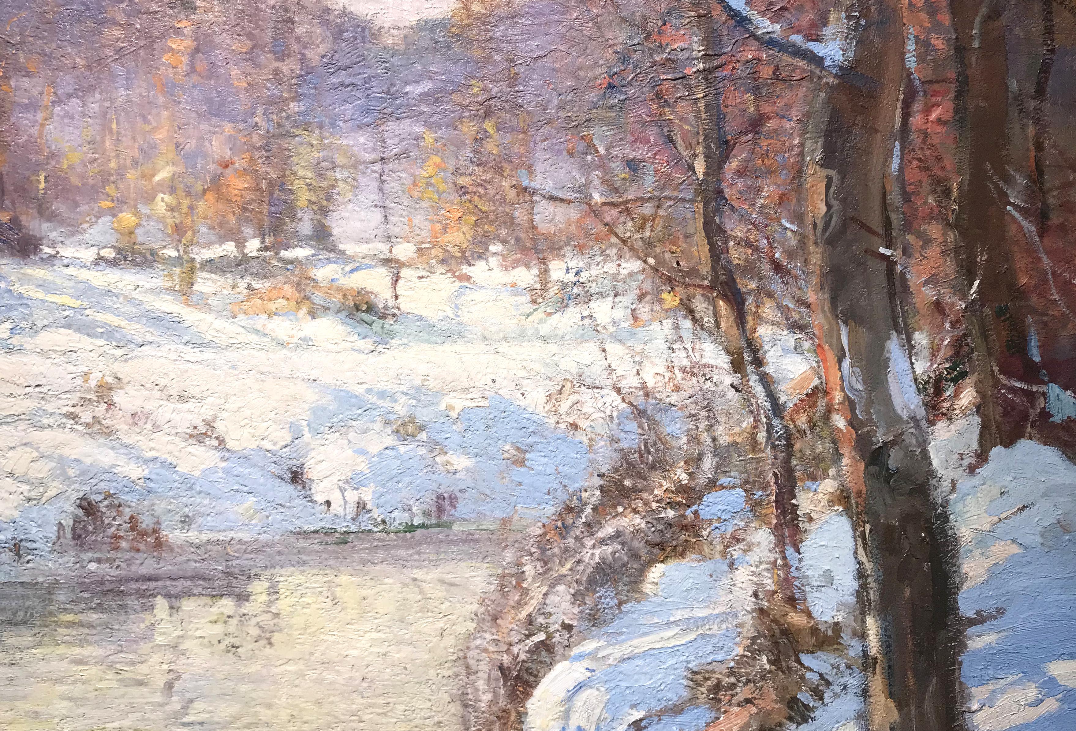 Le Brook d'hiver - Impressionnisme américain Painting par George Ames Aldrich