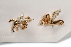 George and Dragon Cufflinks in 18 Karat Gold Vermeil