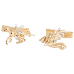 George and Dragon Cufflinks in 18 Karat Gold Vermeil