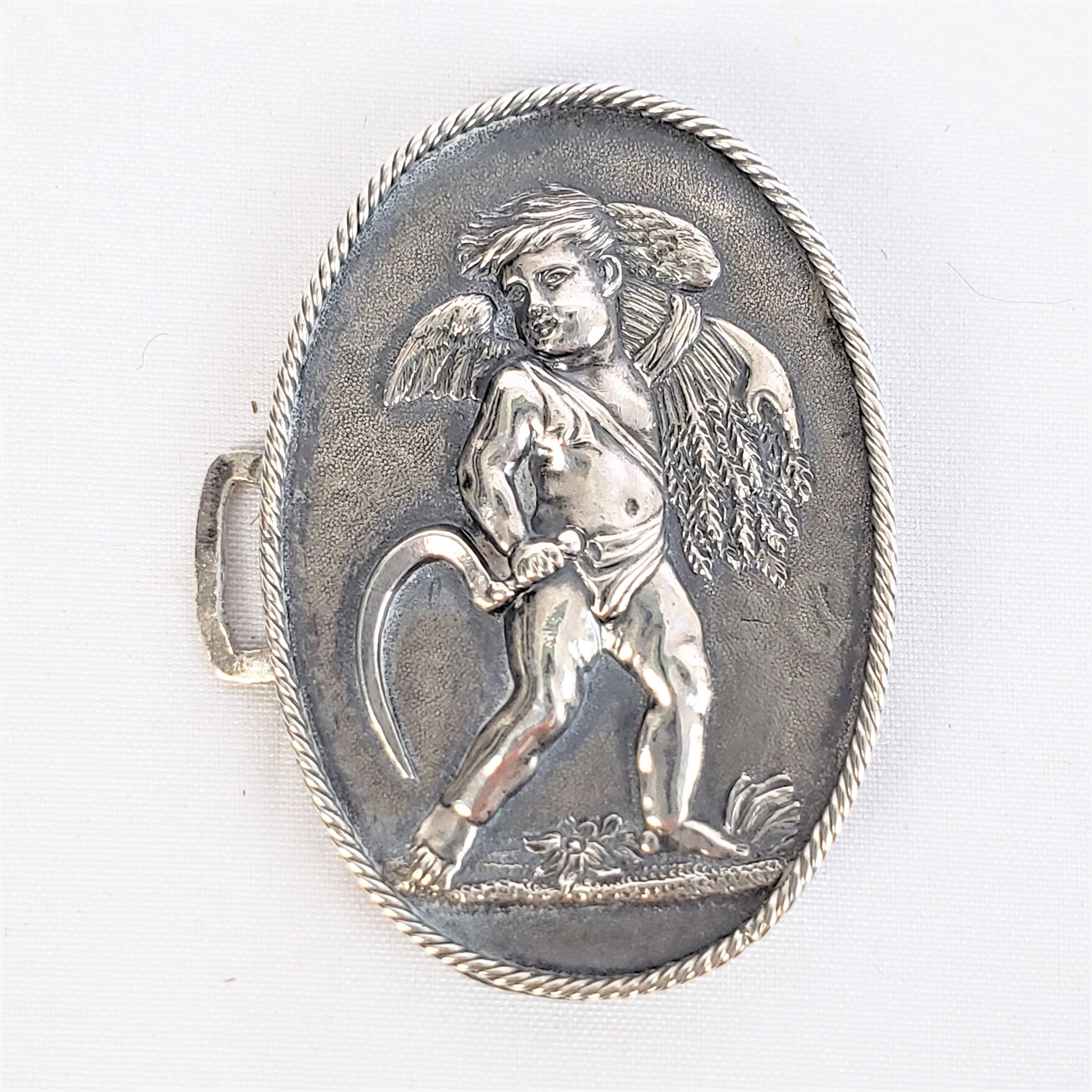 George Angell Antique Sterling Silver Nurses Belt Buckle with Cherubs For Sale 1