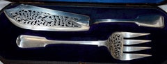 George Angell Sterling Silver Fish Set, 19th Century