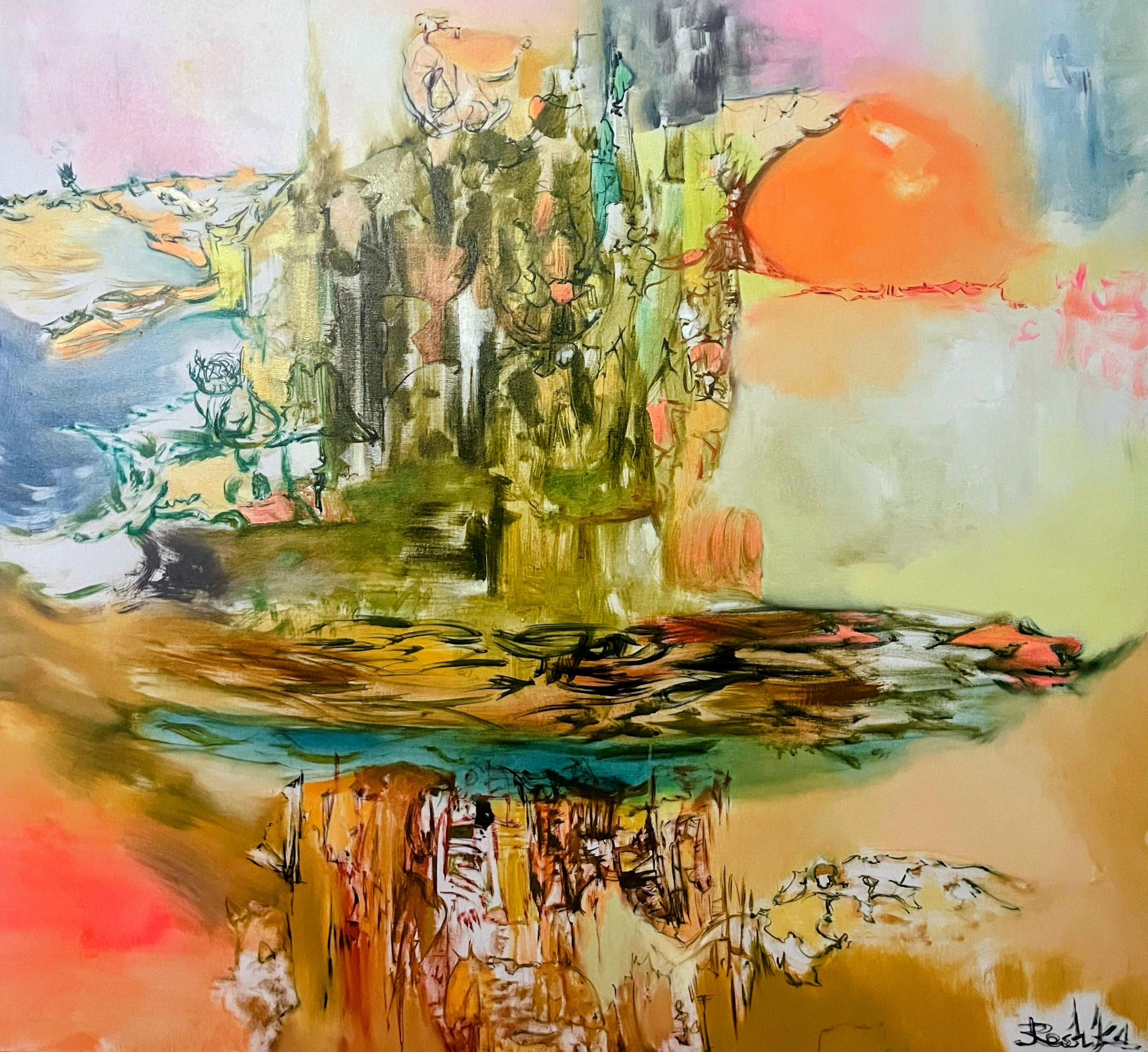 Óleo sobre lienzo,

George Areshidze (Reshka) es un artista georgiano nacido en 1977 que vive y trabaja en Tiflis, Georgia. Su técnica pictórica va más allá del expresionismo abstracto, y lo más apropiado sería considerar su obra como un género