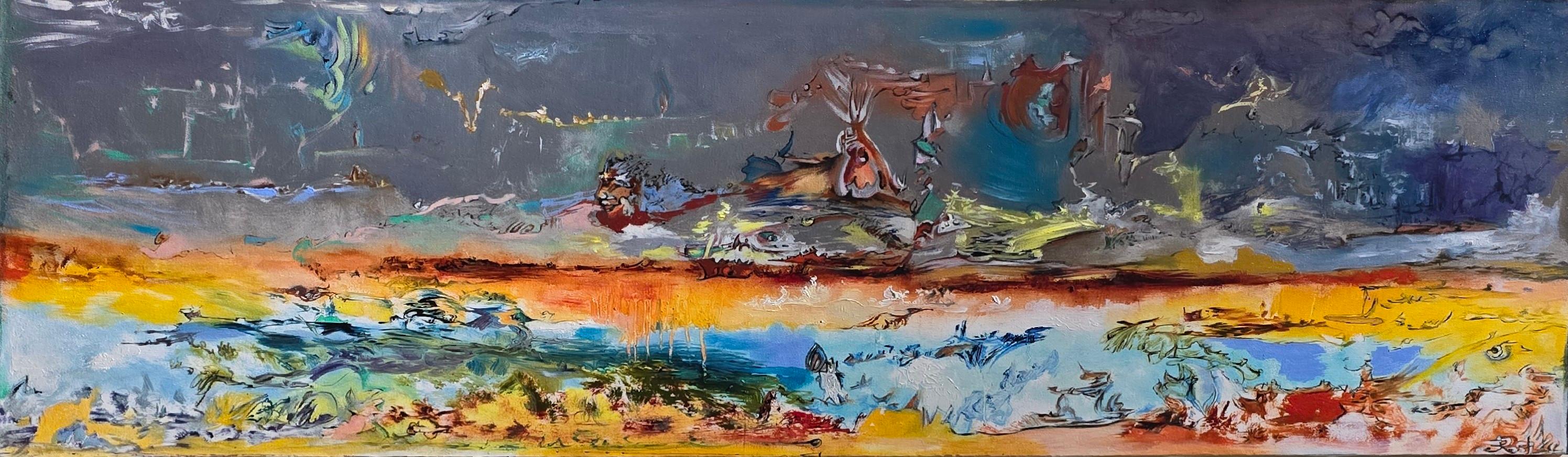 Óleo sobre lienzo,

George Areshidze (Reshka) es un artista georgiano nacido en 1977 que vive y trabaja en Tiflis, Georgia. Su técnica pictórica va más allá del expresionismo abstracto, y lo más apropiado sería considerar su obra como un género