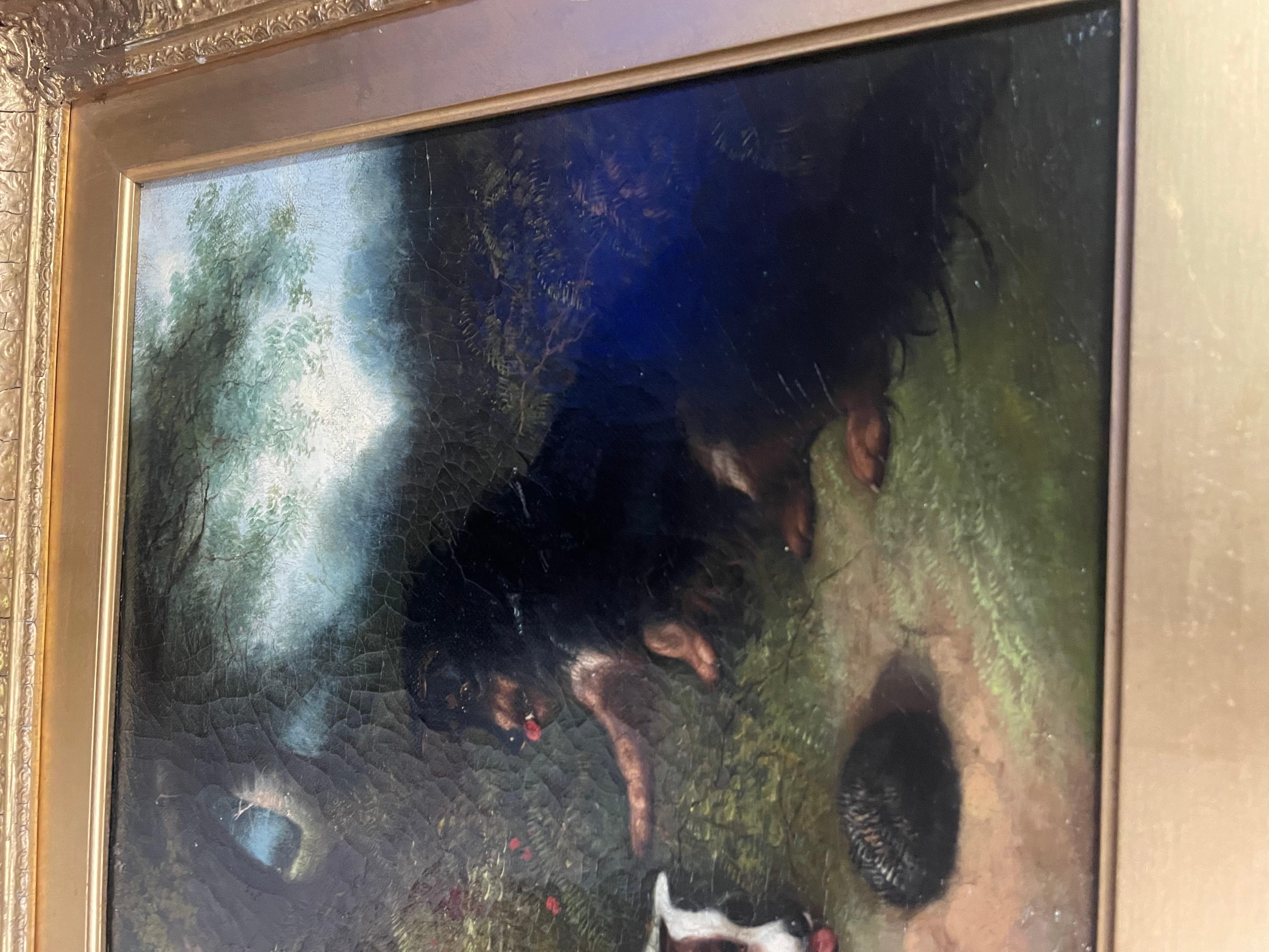 19. Hund Gemälde auf Leinwand im Angebot 1