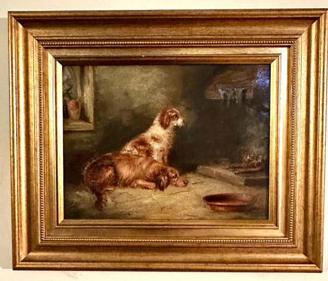 George Armfield George Armfield - Three Terrier Dogs by a Rabbit Hole. Oil on Canvas by ...