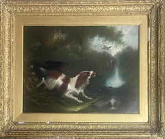 Antique “Dogs chasing bird”