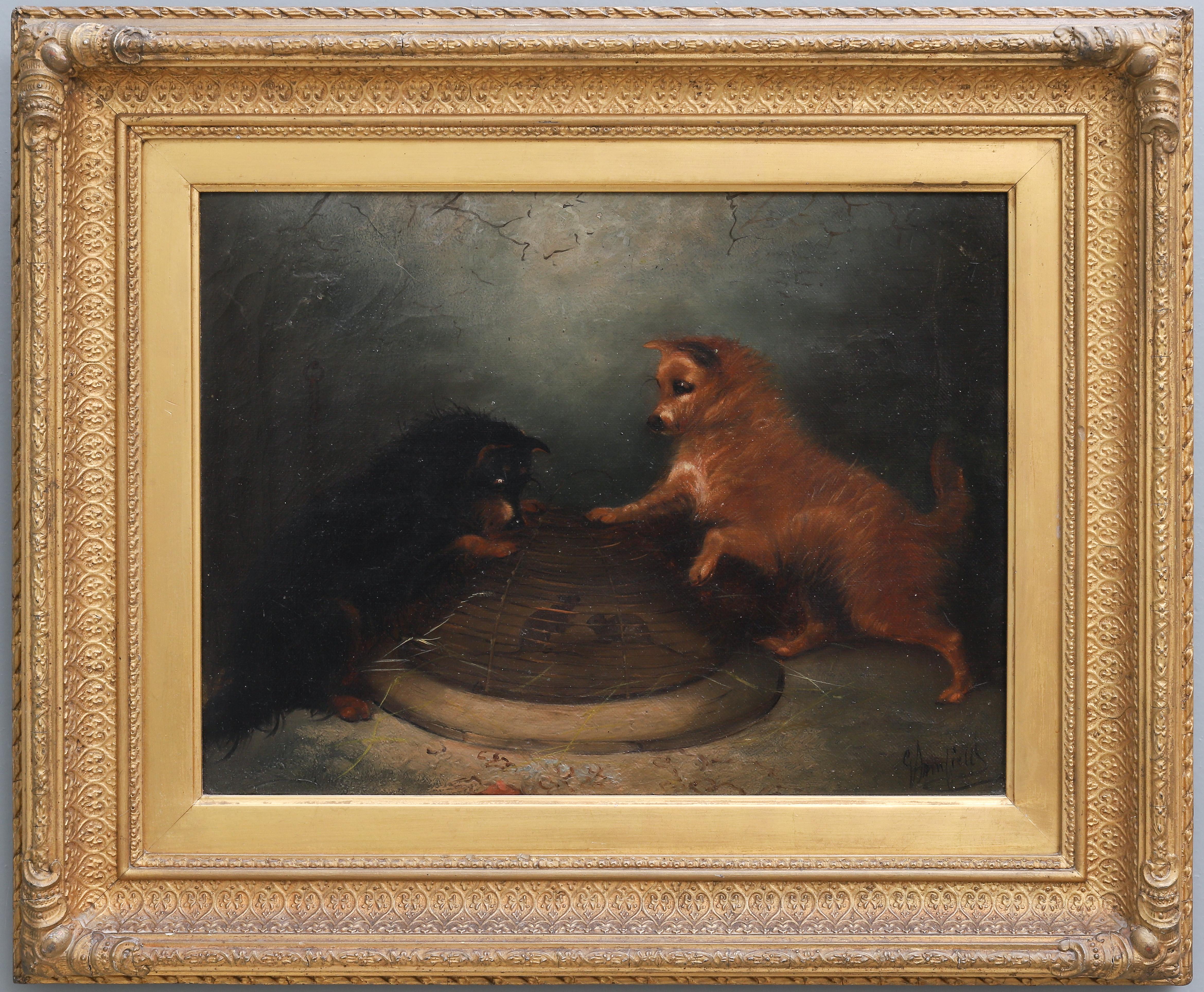 Terriers and Rats  - Painting by George Armfield