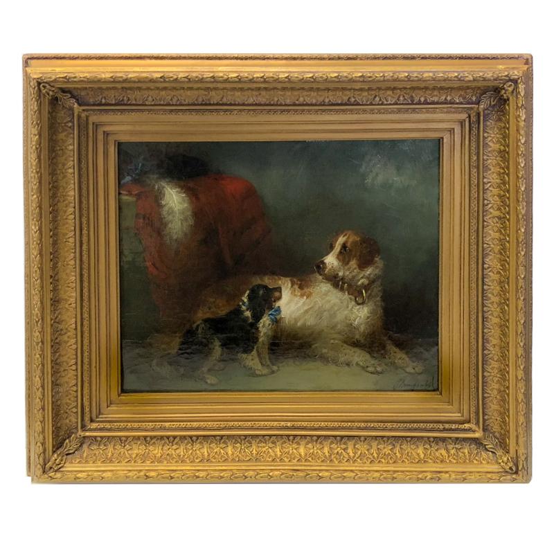 George Armfield Animal Painting – Warten auf den Meister
