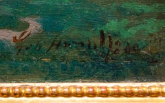 Horse Race Oil Painting on Canvas, Victorian, Signed, 19th Century