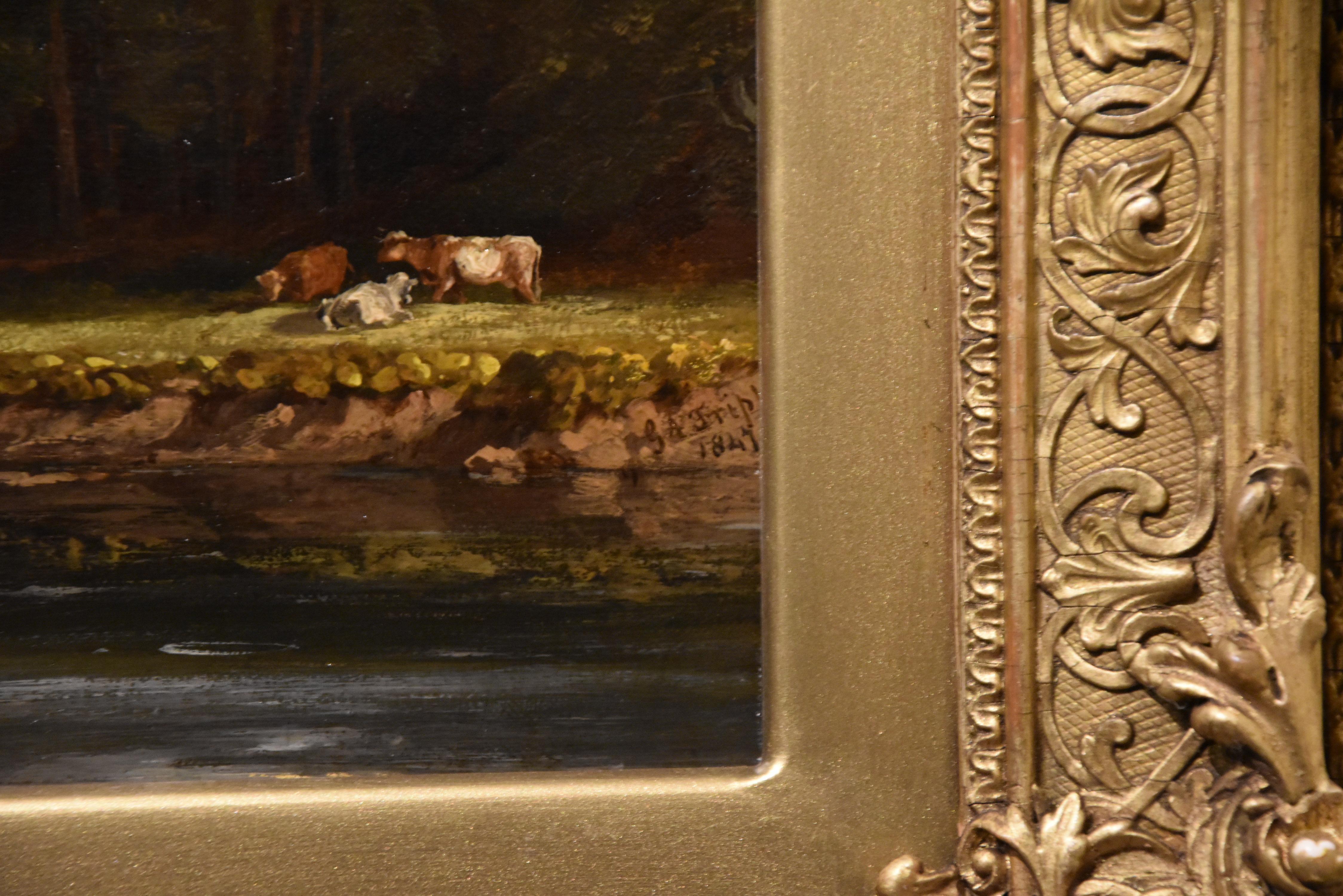 Peinture à l'huile « A Woodland Scene » de George Arthur Fripp, R.W.S. en vente 4