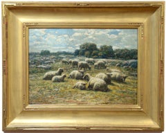 "Sunlit Pasture, 1911, " American Impressionism, American Barbizon School, sheep