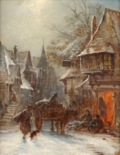 Scène hivernale au clair de lune