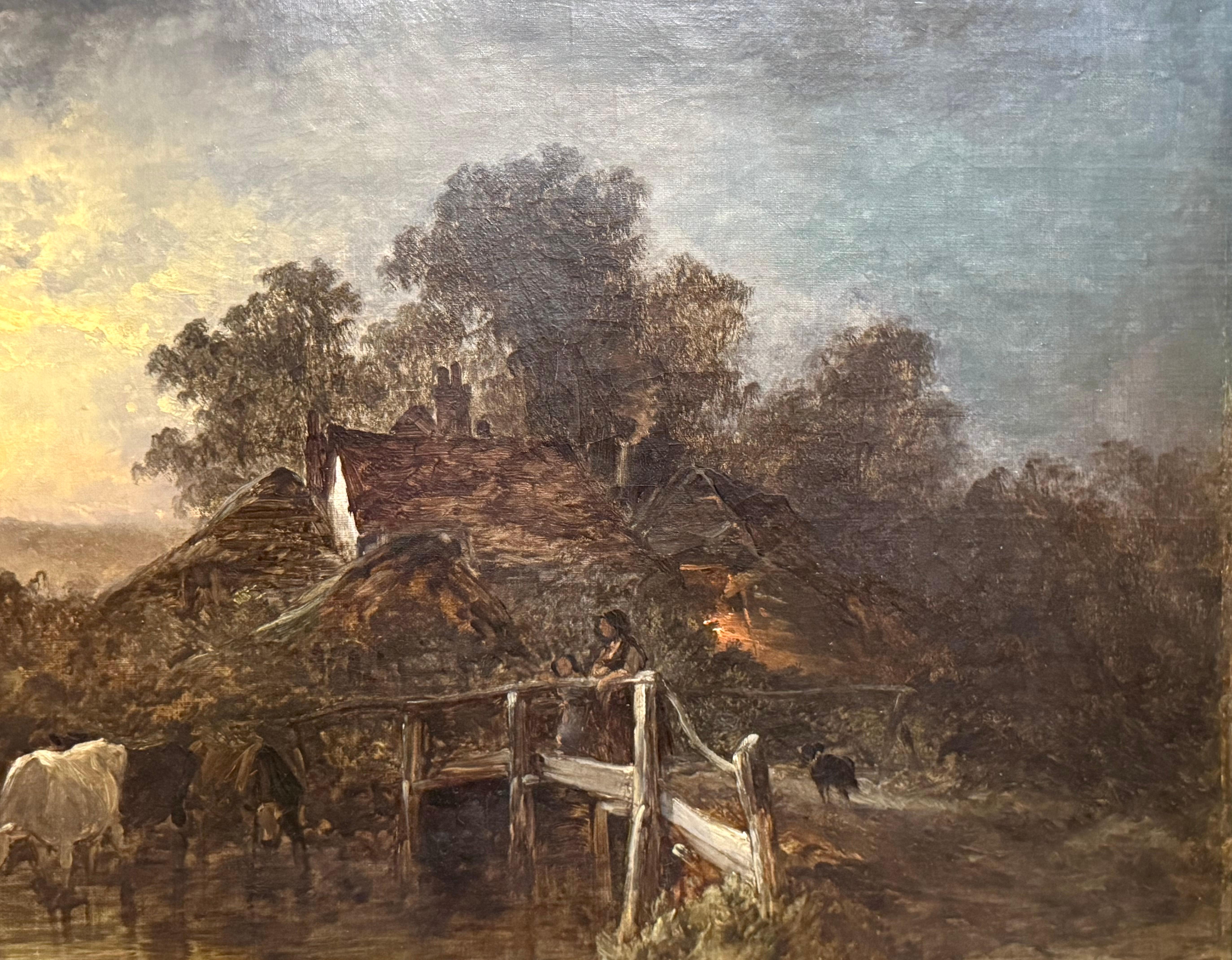 ‘Summer Evening’ 19th C England moonlit view For Sale 3