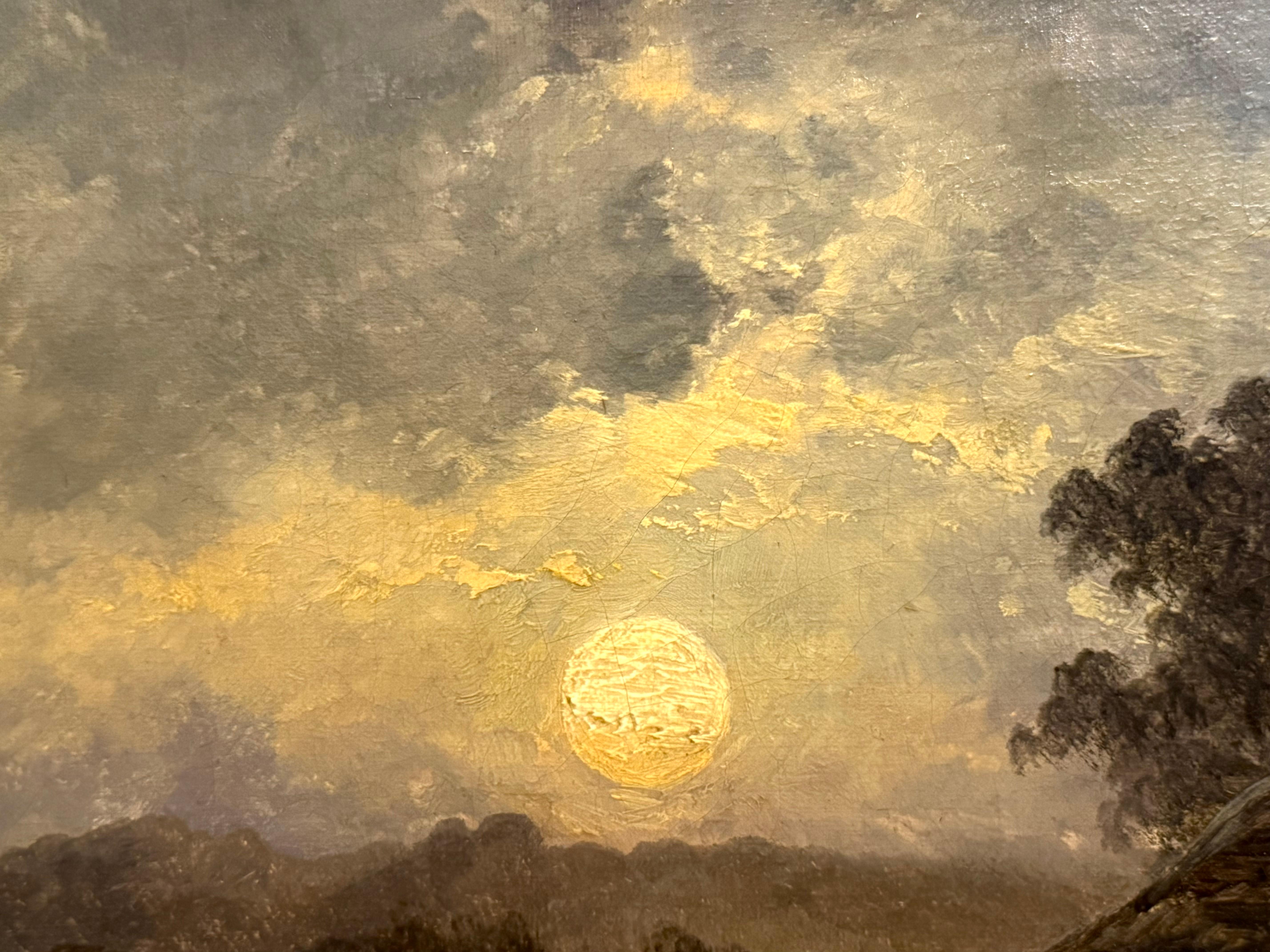 ‘Summer Evening’ 19th C England moonlit view For Sale 4