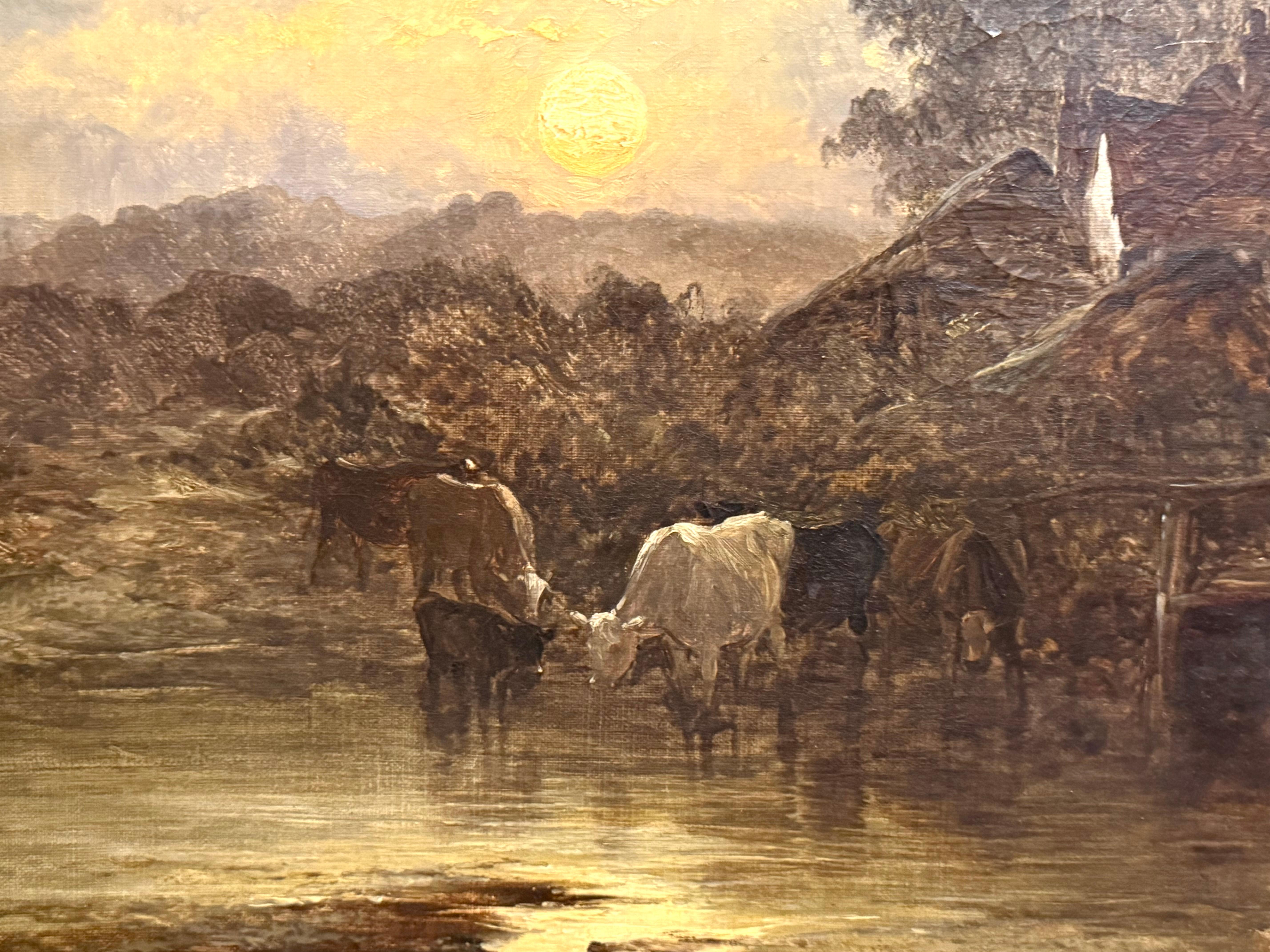 ‘Summer Evening’ 19th C England moonlit view For Sale 2
