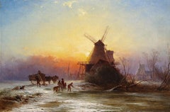 Sunset Over a Frozen Landscape