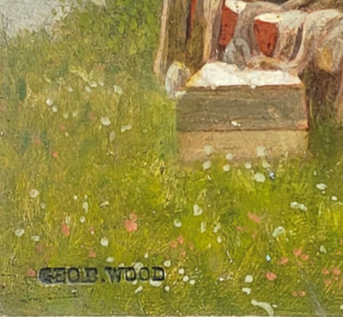 „Schaukelboot in einer Sommerlandschaft“ George Bacon Holz, Pleinair-Landschaft (Akademisch), Painting, von George Bacon Wood