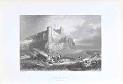 Bamborough (desde el noroeste) - Litografía de George Balmer - Siglo XIX