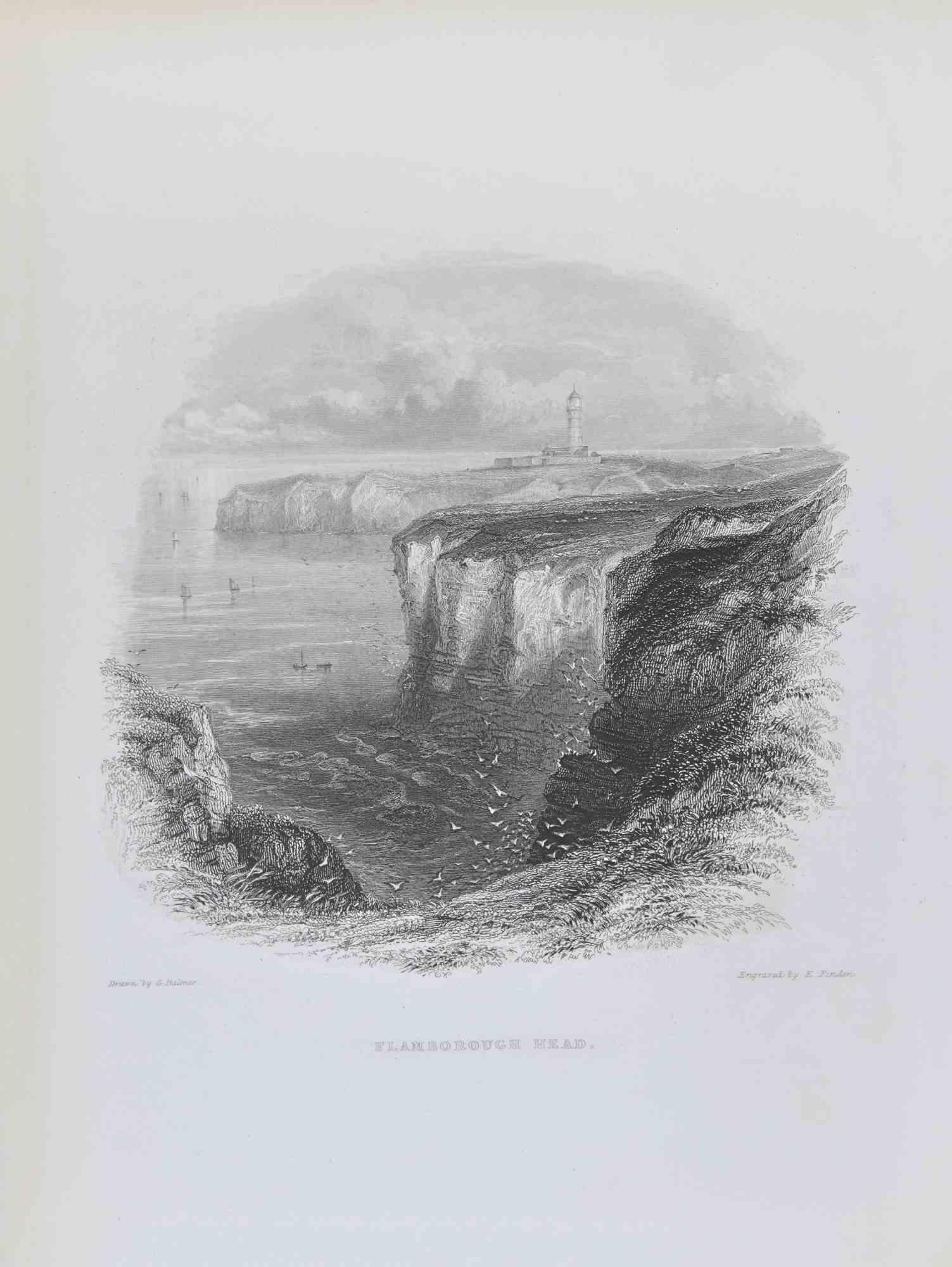  Flamborough Head is a lithograph on paper realized by the artist George Balmer .

Signed on the plate on the lower left. Titled on the lower center. Engraved by E. Finden

The state of preservation is good, only a yellowed paper along the