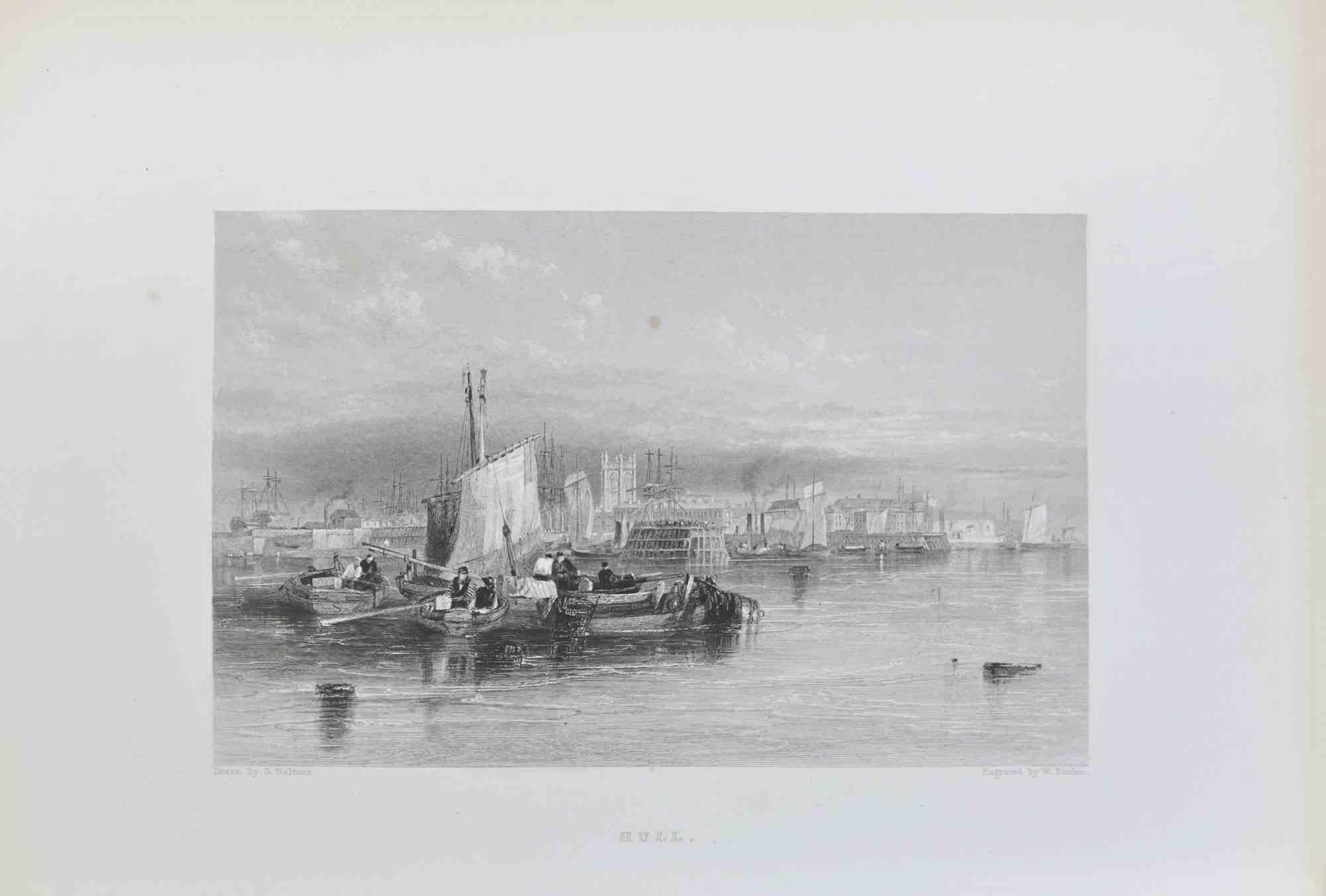 Hull - Litografía de George Balmer - Siglo XIX