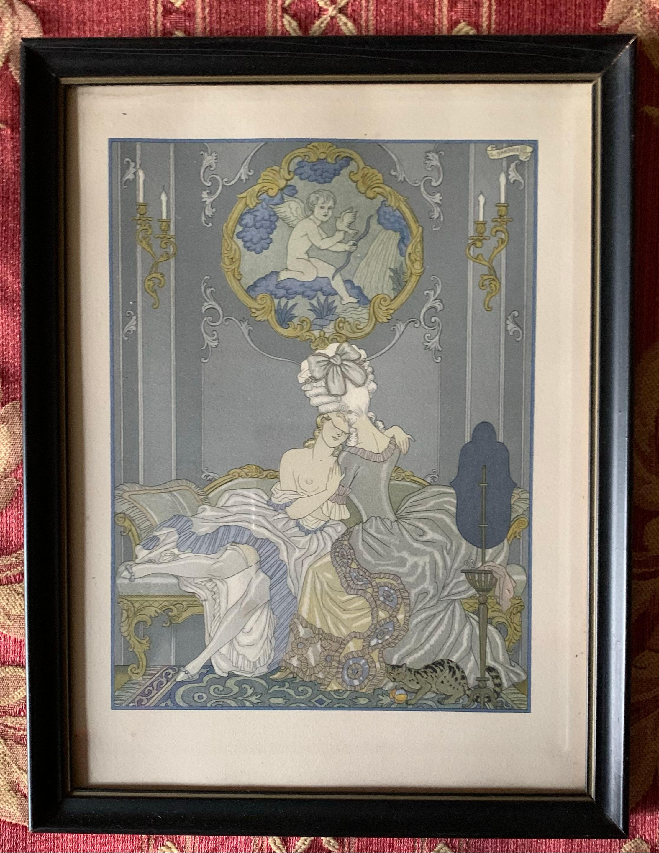 George Barbier « Les Liaisons Dangereuses » Erotica 20th Century, Art Deco 2