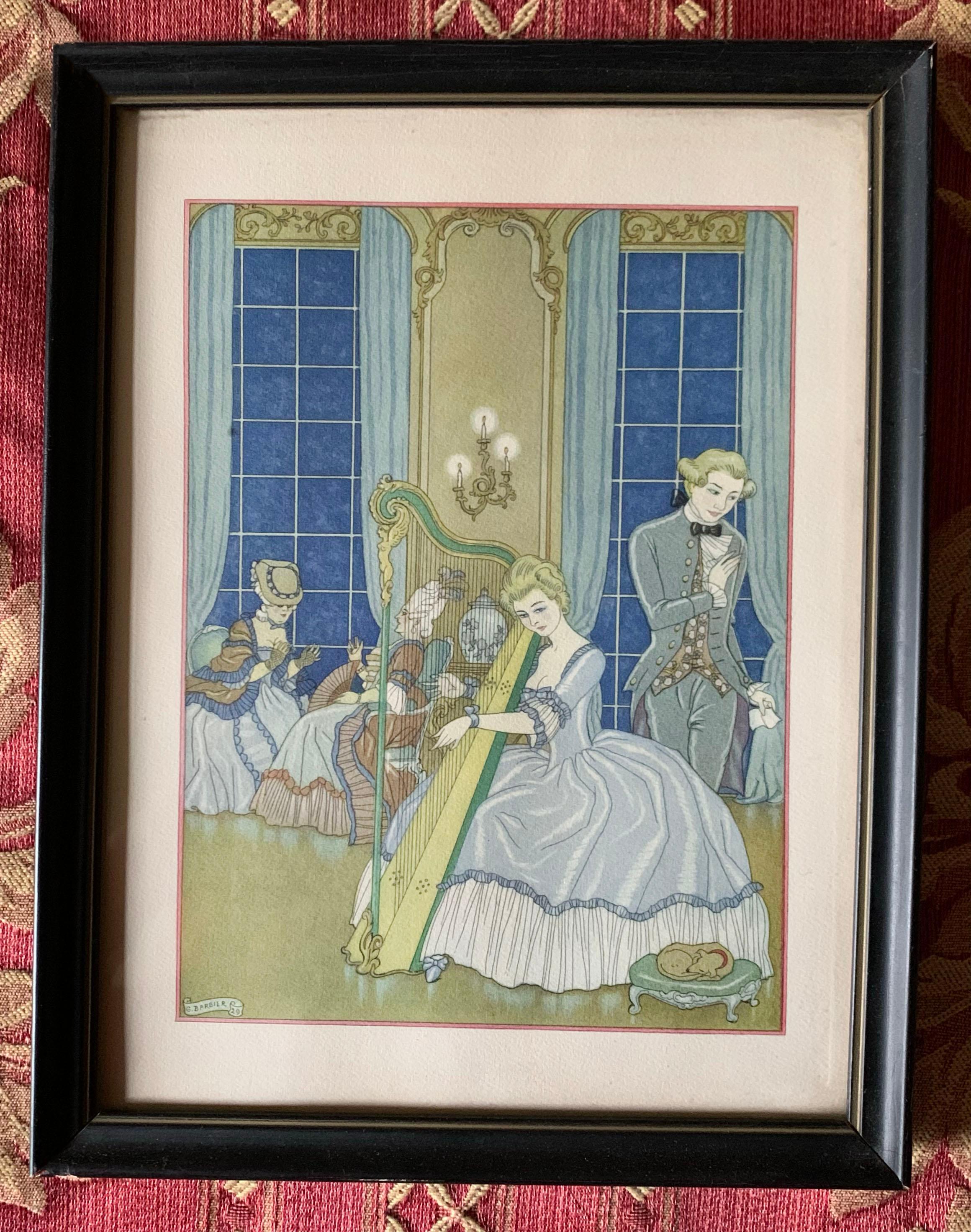 French George Barbier « Les Liaisons Dangereuses » Erotica 20th Century, Art Deco