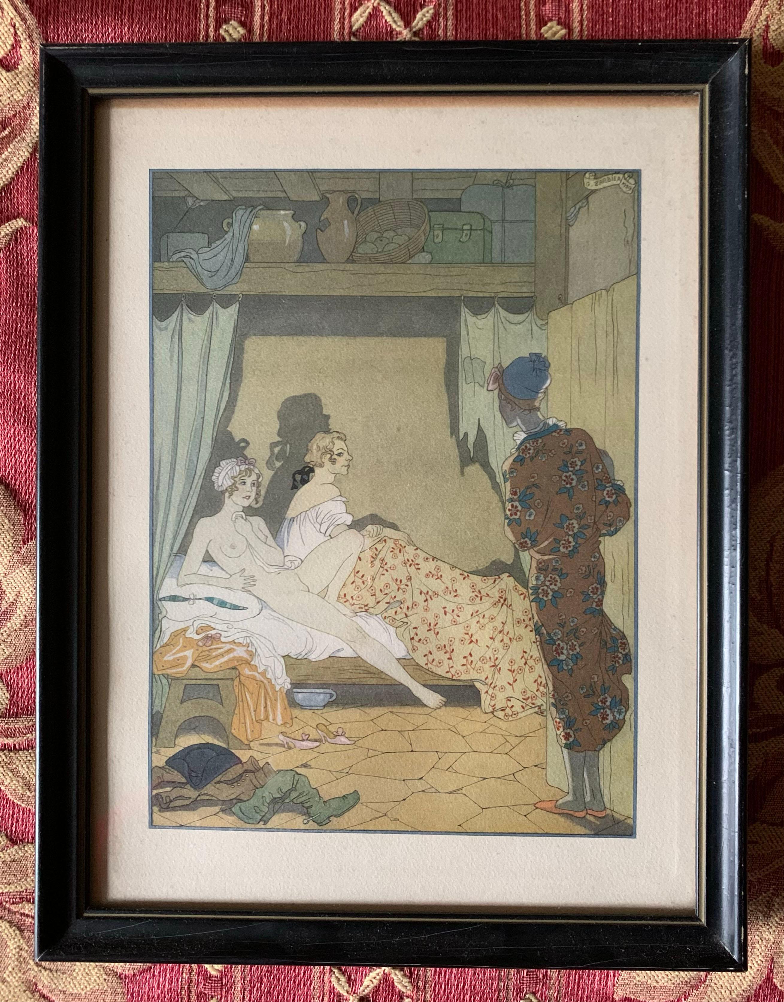 George Barbier « Les Liaisons Dangereuses » Erotica 20th Century, Art Deco In Good Condition In Beuzevillette, FR