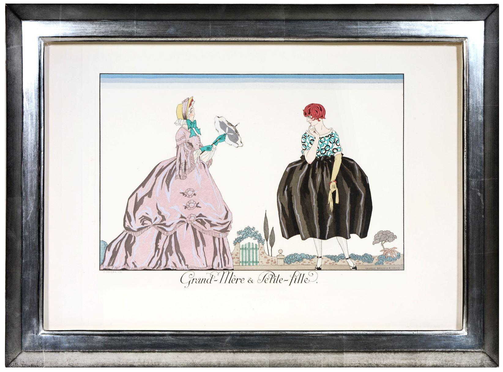 Gruppe von sechs Art-Déco-Lithografien von Le Bonheur du Jour.  (Art déco), Print, von George Barbier