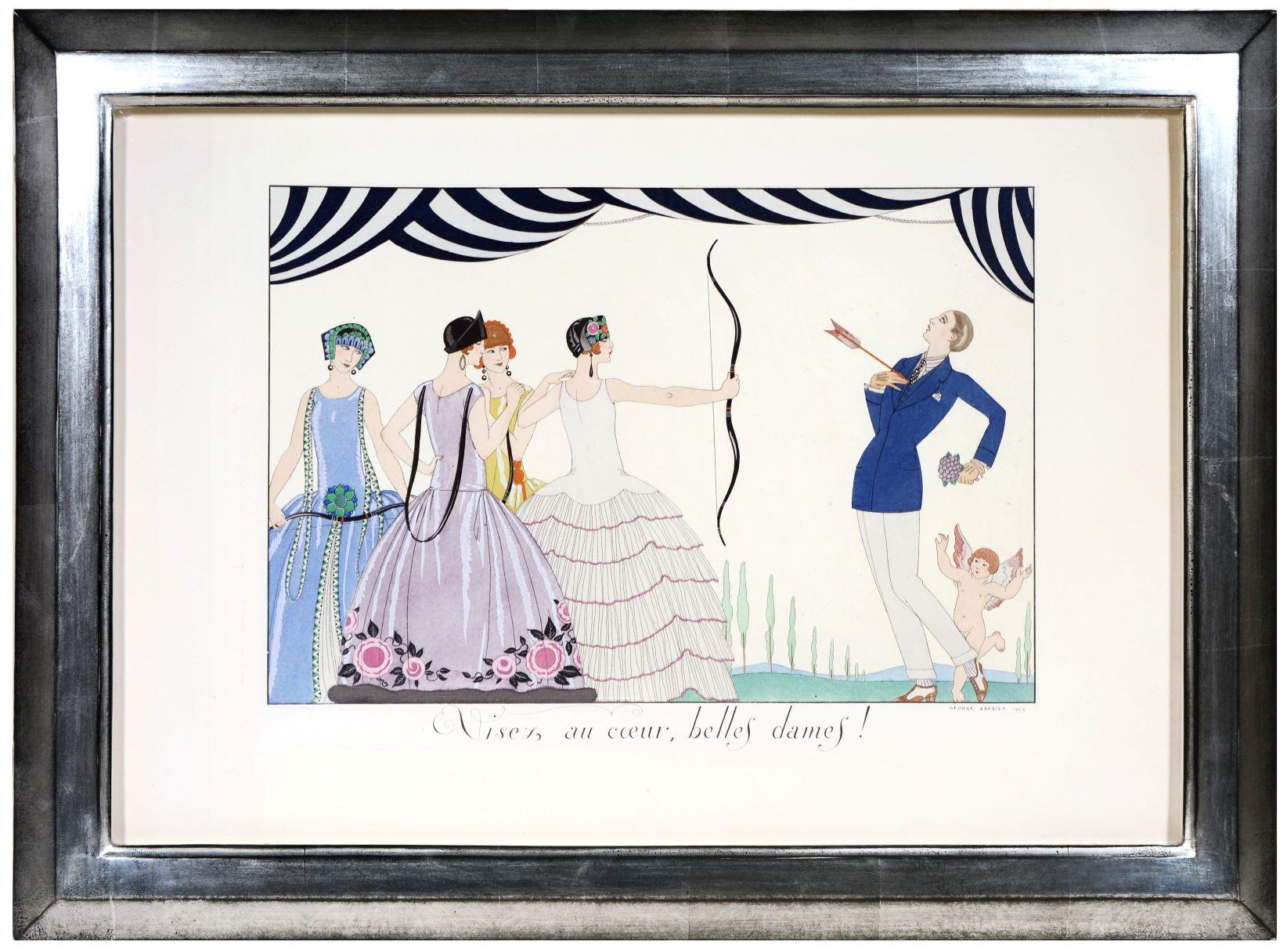 Le Bonheur du Jour - Group of six Art Deco lithographs.  - Gray Figurative Print by George Barbier