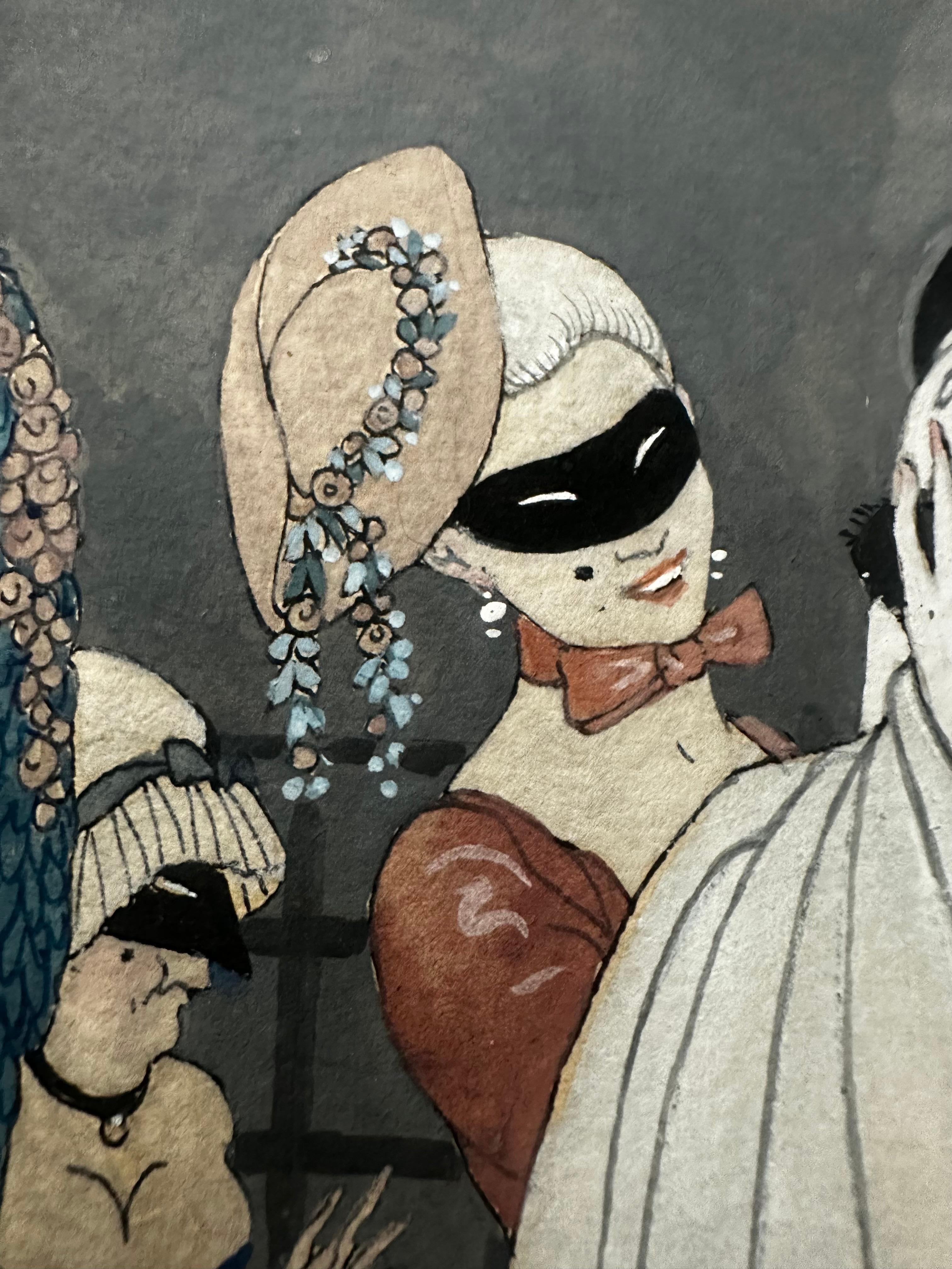 Pierrot e Colombine - Painting Art Déco di George Barbier