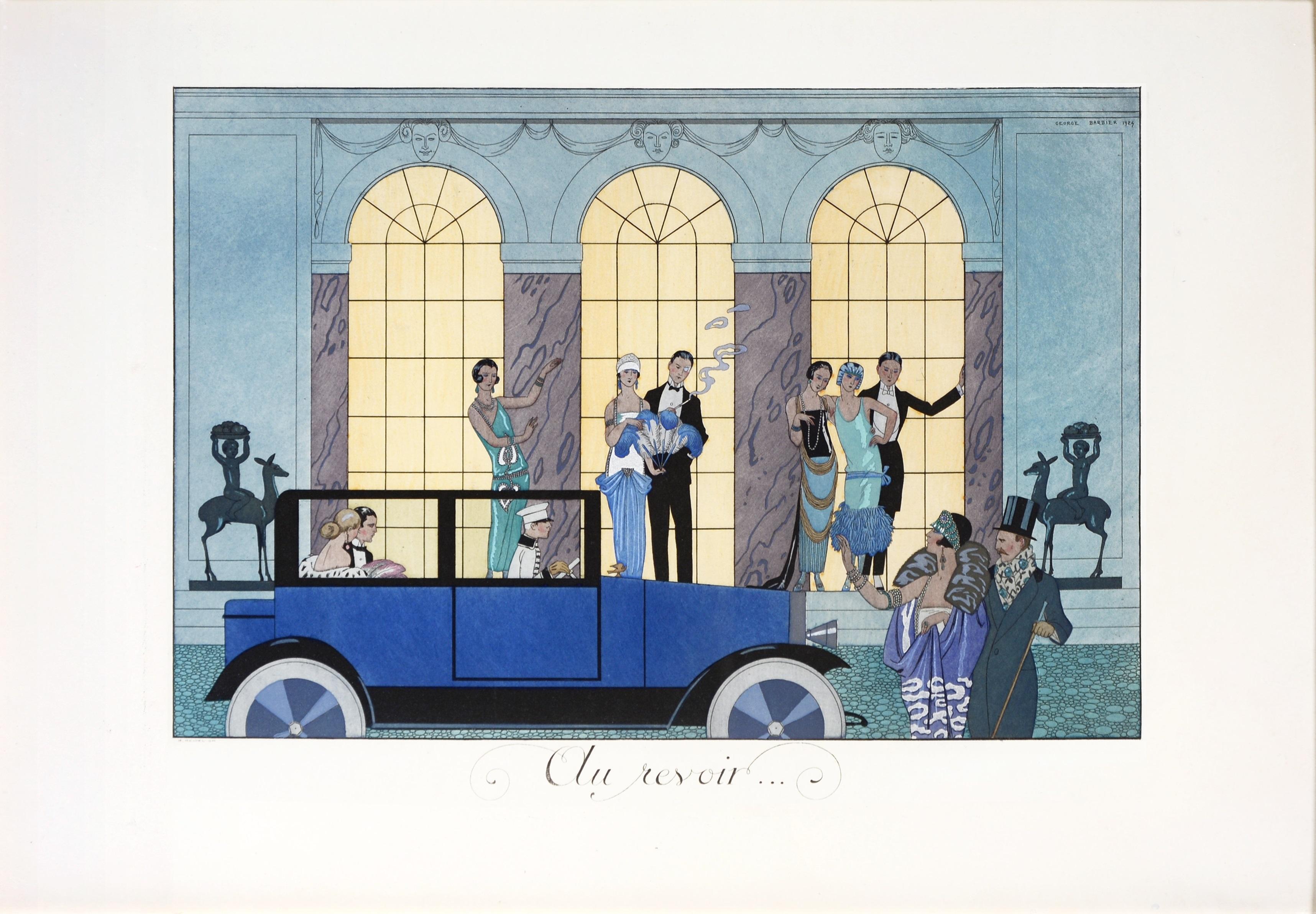 George Barbier, Au Revoir, fashion lithograph, 1924 2