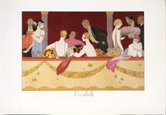 George Barbier, Eventails, fashion lithograph, 1924
