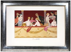 George Barbier, Eventails, fashion lithograph, 1924