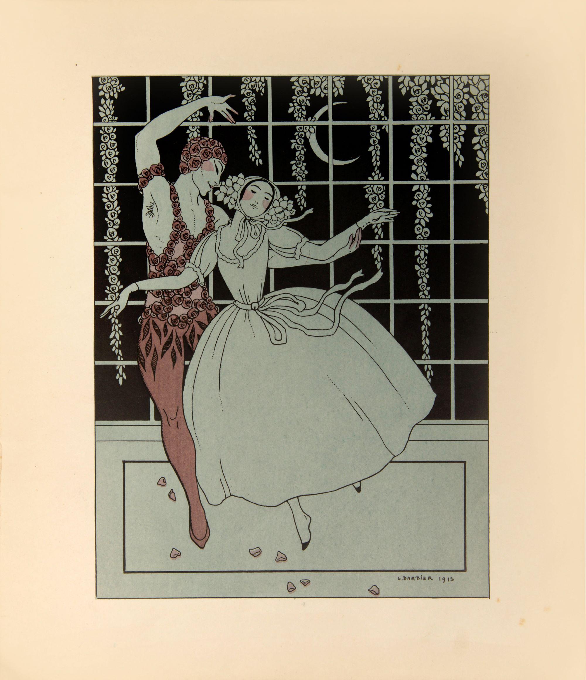 Nijinsky y Karsavina en Le Spectre de la Rose. - Print de George Barbier