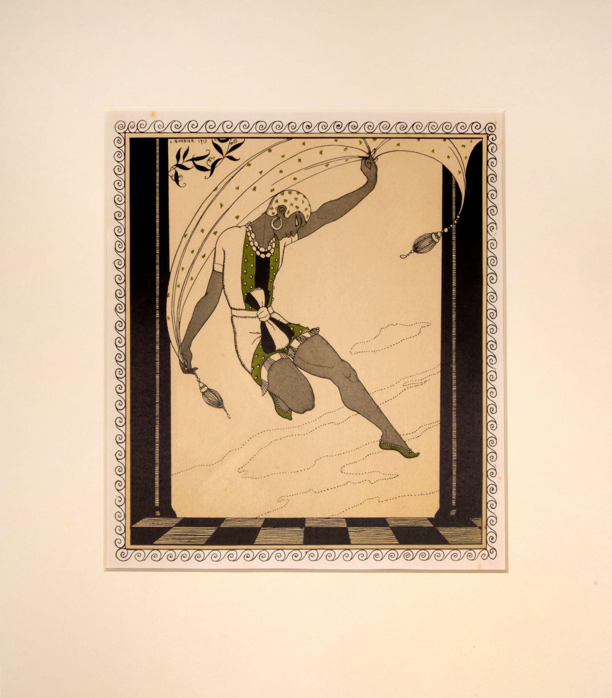 George Barbier Figurative Print - Nijinsky in Cleopatre.