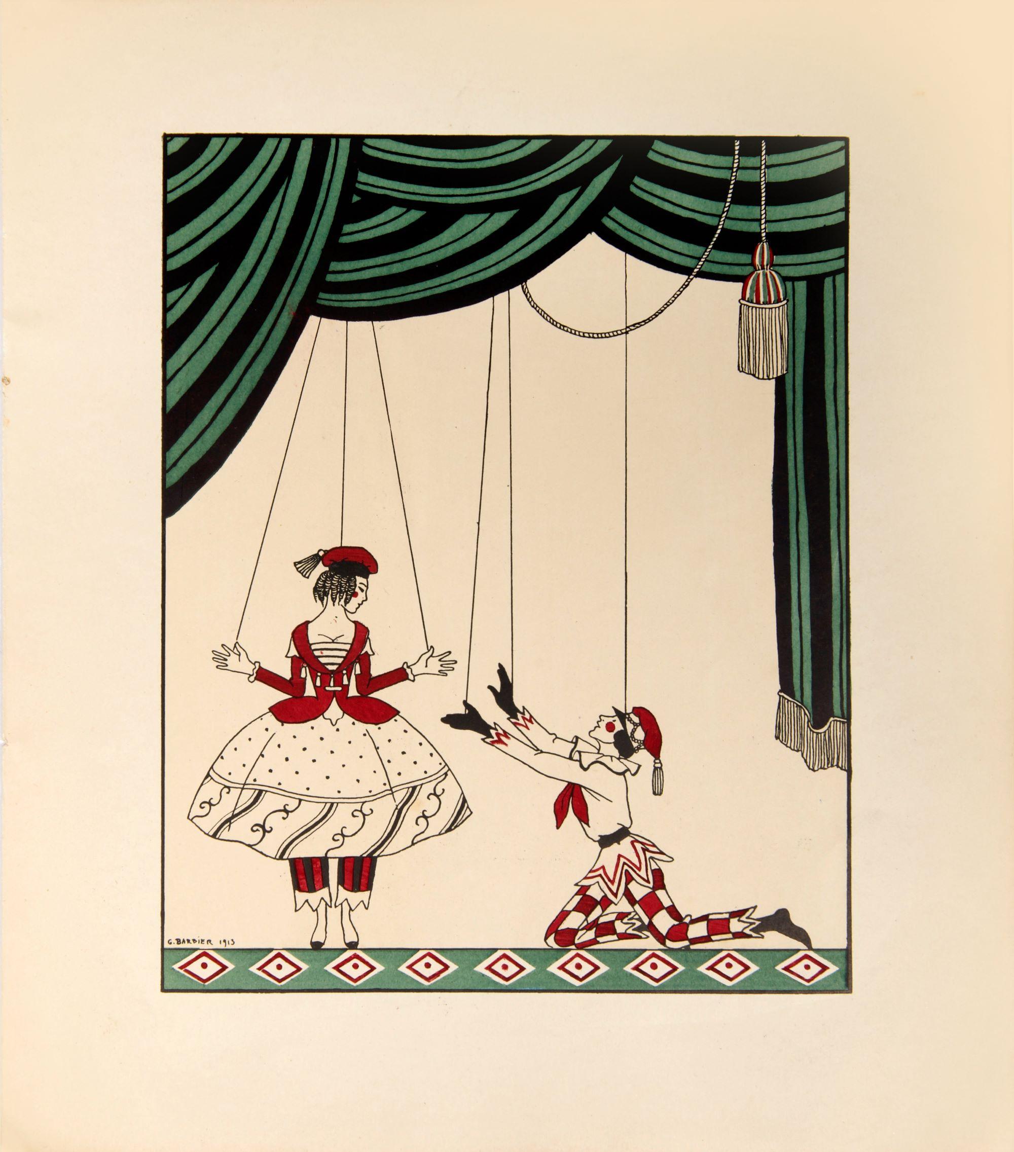 Nijinsky in Petrouchka. - Print by George Barbier