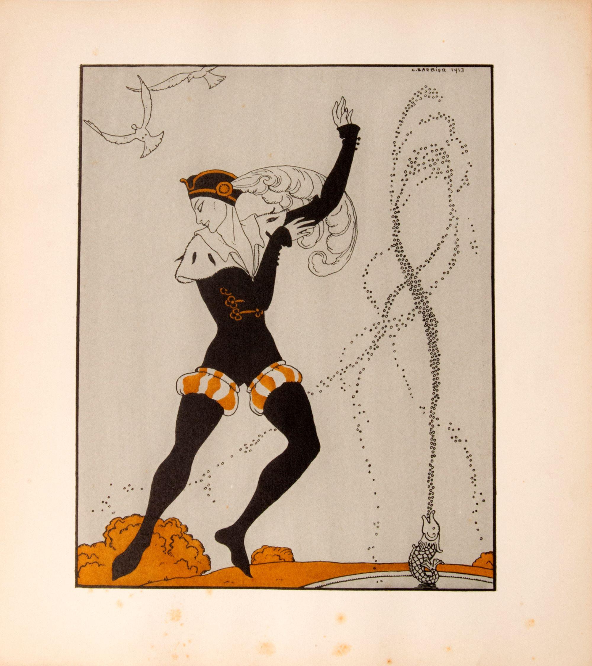 Vaslav Nijinsky as Siegfried in Swan Lake. - Print by George Barbier