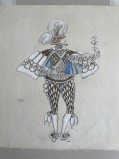 George Barbier Watercolor Illustration 1929 Royal Baroque Costume