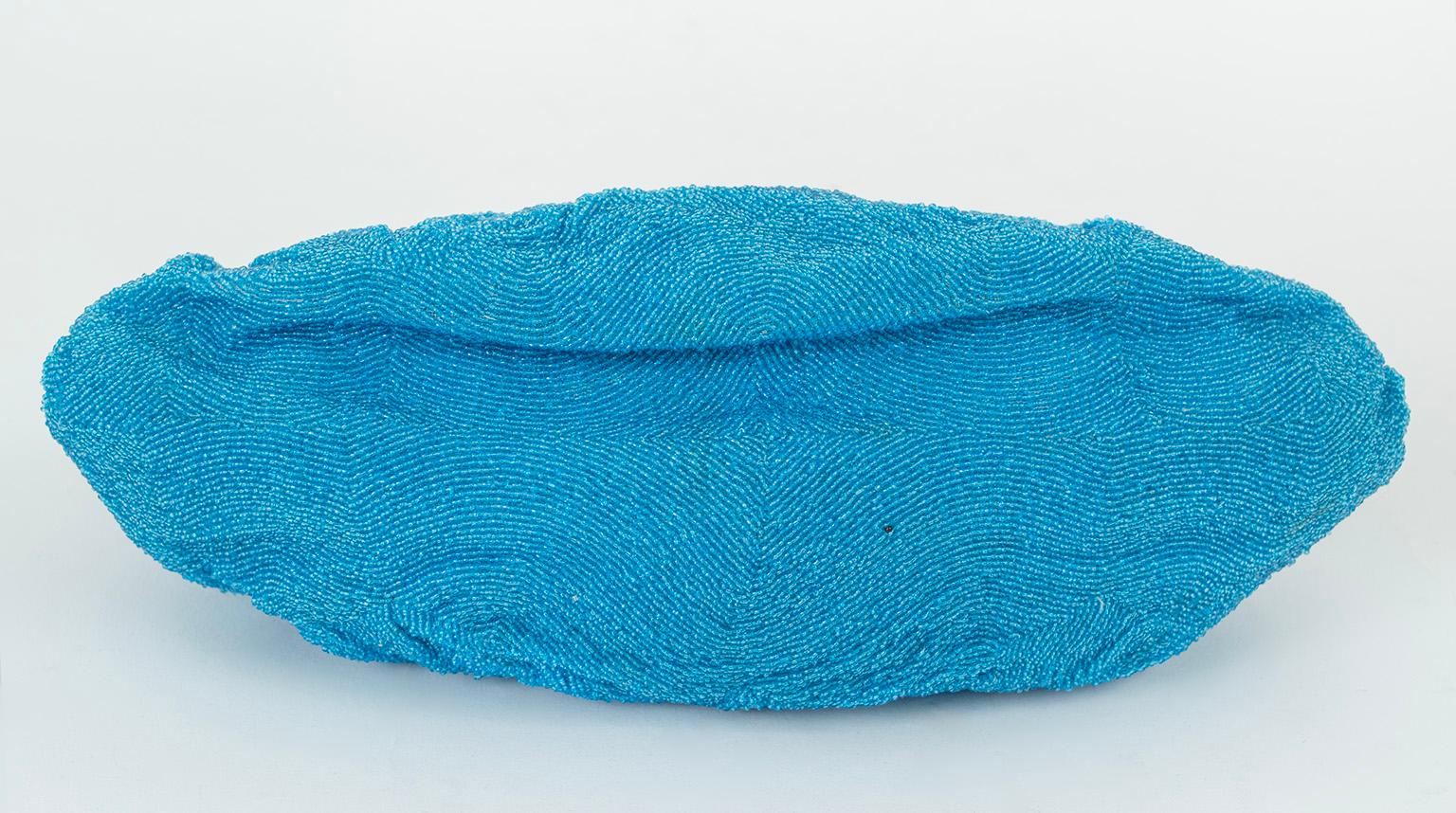 George Baring Turquoise Micro Bead and Jewel Pochette Evening Bag – Paris, 1950s 3