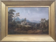 George BARRETT Landscape irish Painting Scotland waterfall mountains Late 18th