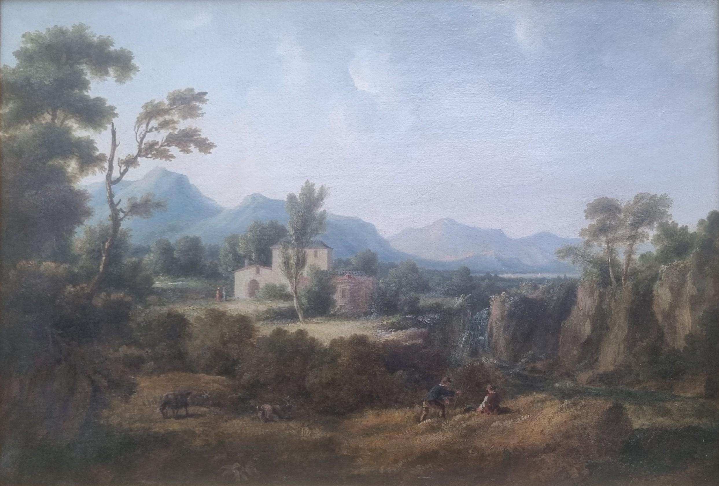 George BARRETT Landscape irish Painting Scotland waterfall mountains Late 18th