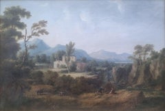 George BARRETT Landscape irish Painting Scotland waterfall mountains Late 18th