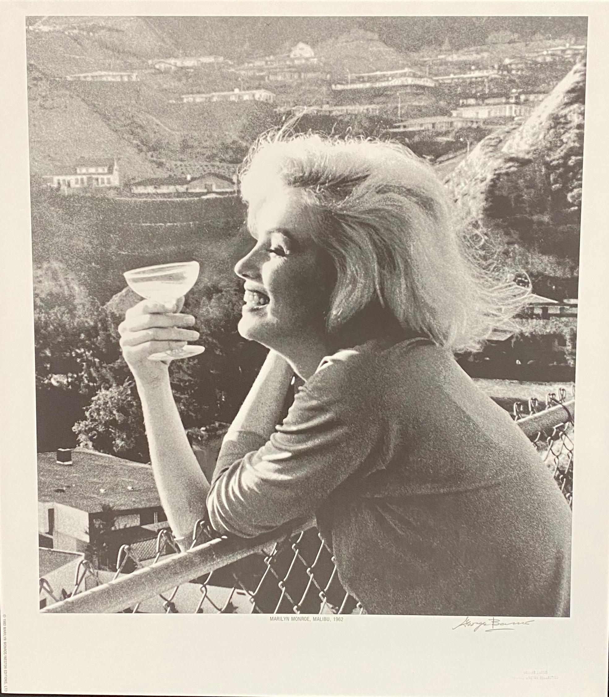 This photograph of Marilyn was taken at the Hollywood Hills home of Tim Leimert 2 1/2 weeks before Marilyn's death. Photolithograph taken from original negative. Published by Edward Weston Fine Art, Los Angeles, 1987. Edition of 325 signed and