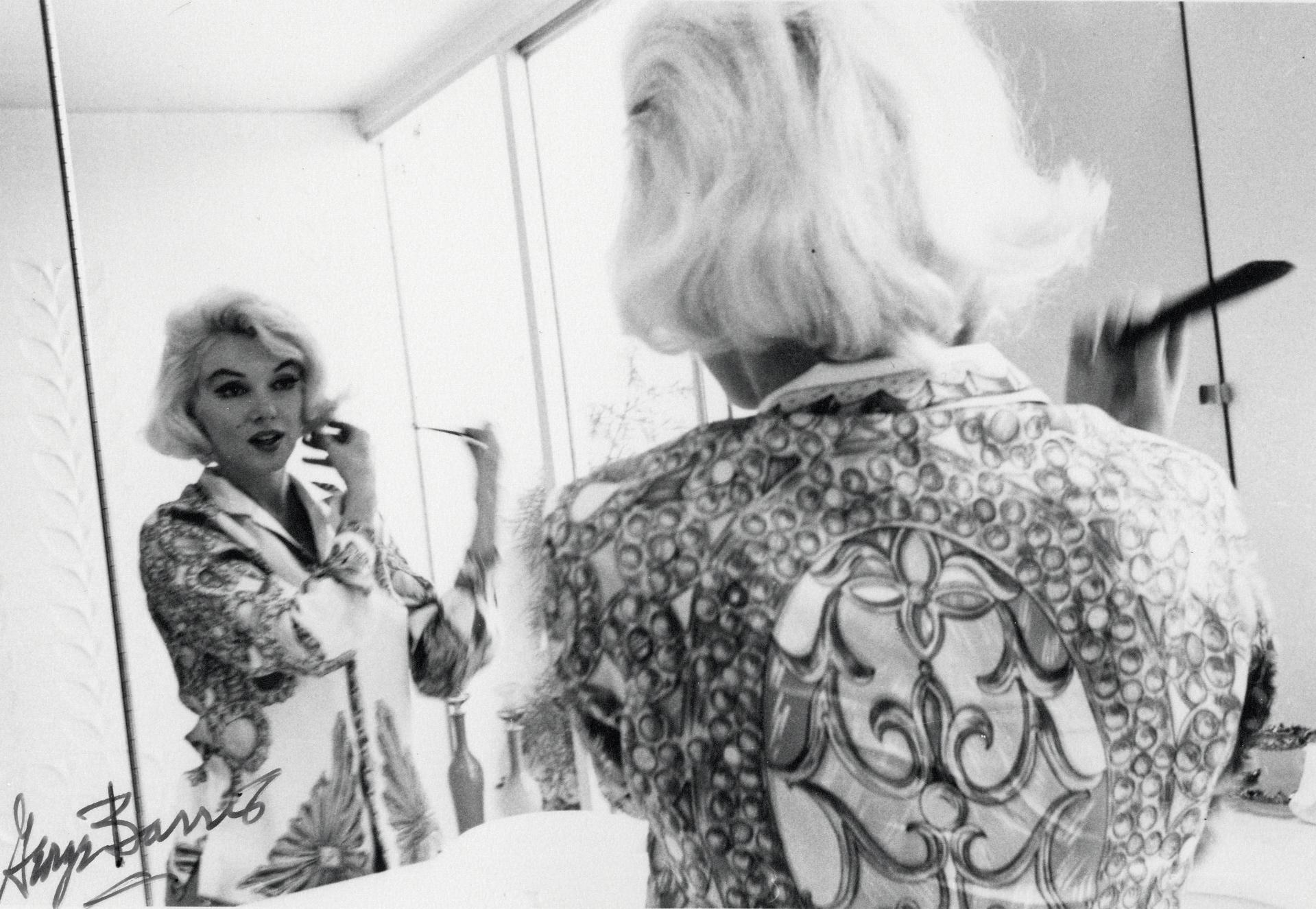 George Barris Black and White Photograph - Marilyn Monroe Looking in Mirror Vintage Original Photograph