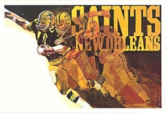 Original New Orleans Saints NFL Bartell Series vintage football postger