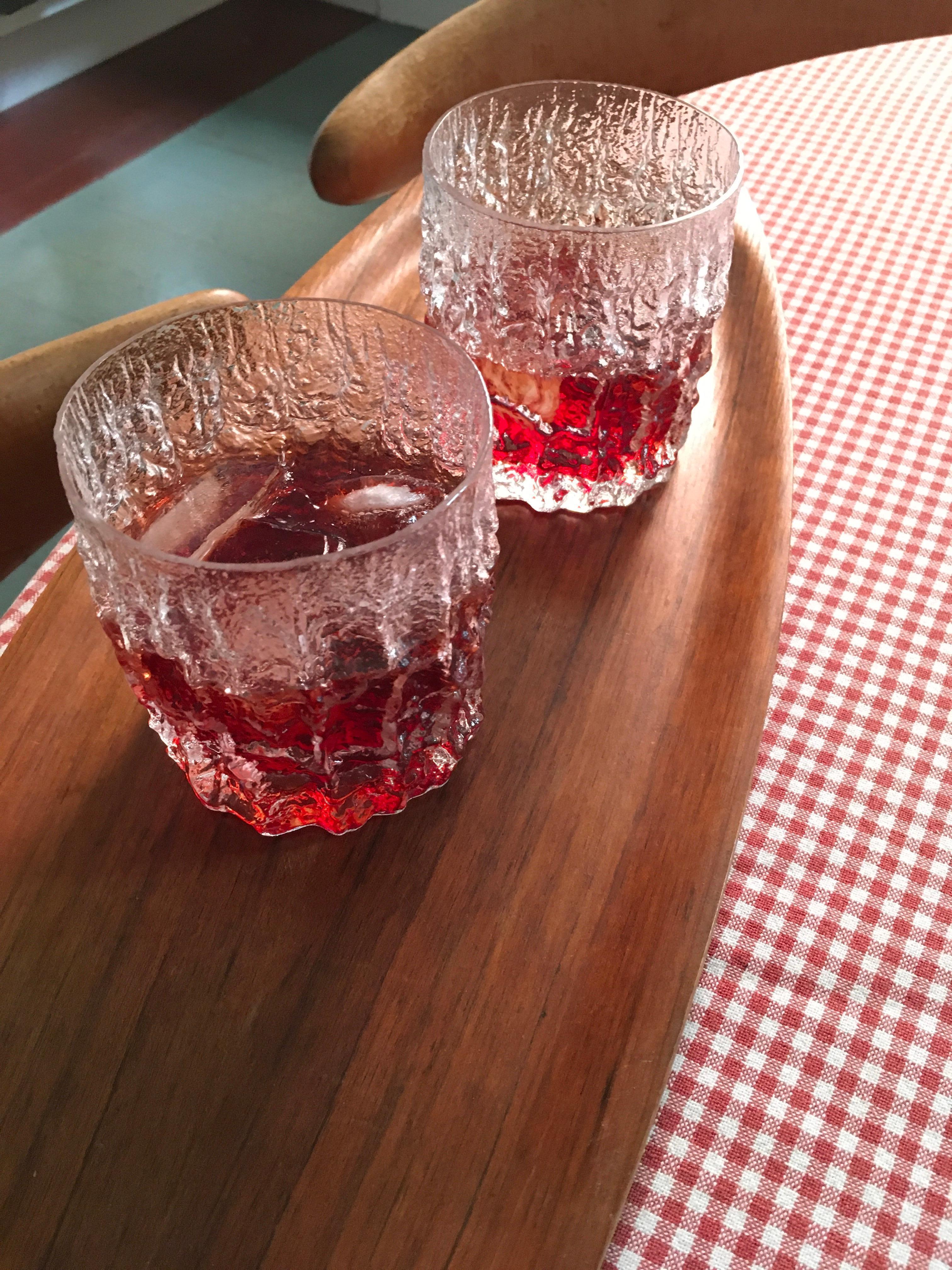A set of two impressive Whitefriars full lead crystal textured tumblers, model no M31 ‘Flint’. 

We love these for their heavy feel in the hand, gorgeous texture and classic crystalline tinkle. They’ll make your evening cocktail a real event by