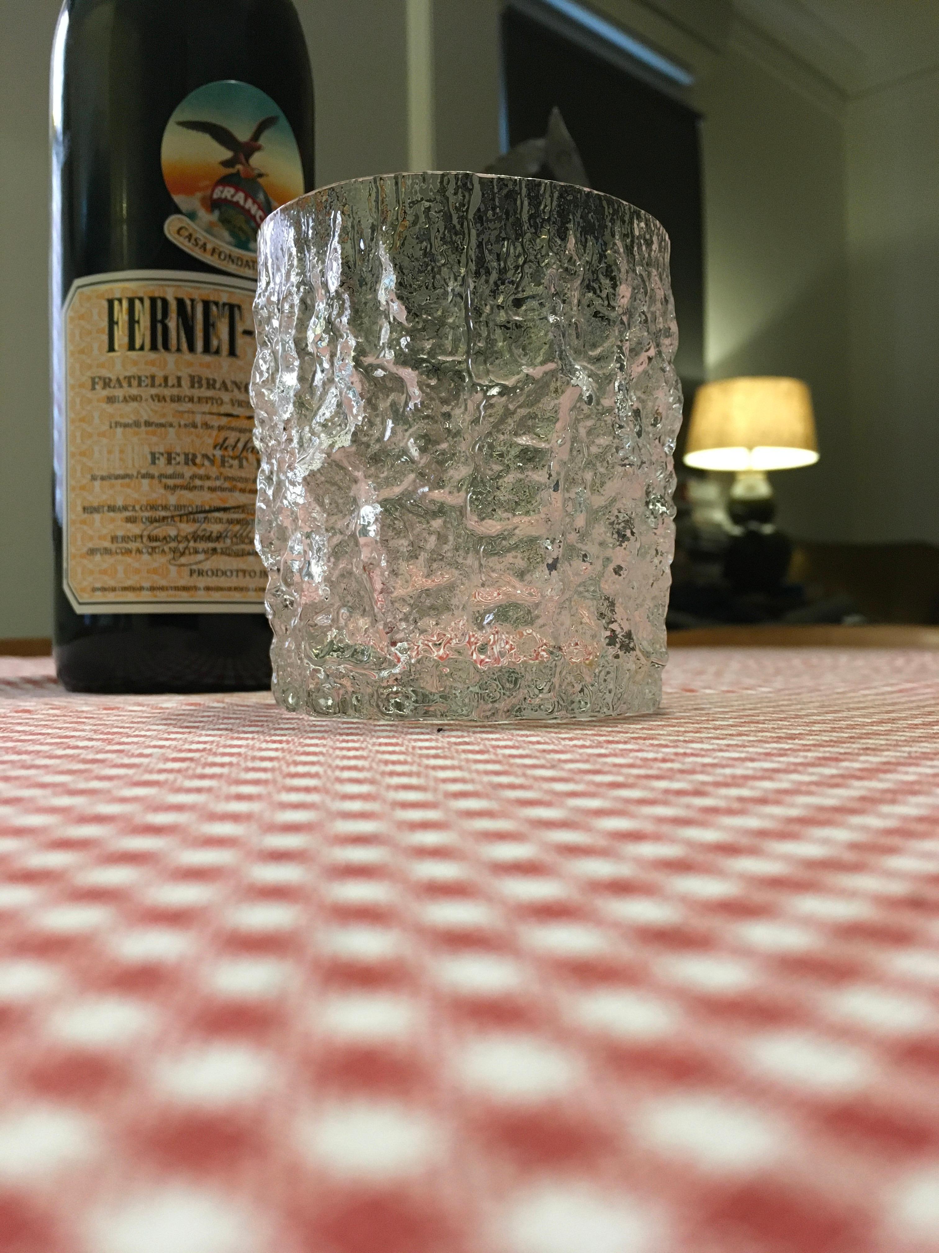 Geoffrey Baxter M31 Glacier Crystal Whiskey Rocks Tumblers 1960s Whitefriars In Good Condition In Melbourne, AU