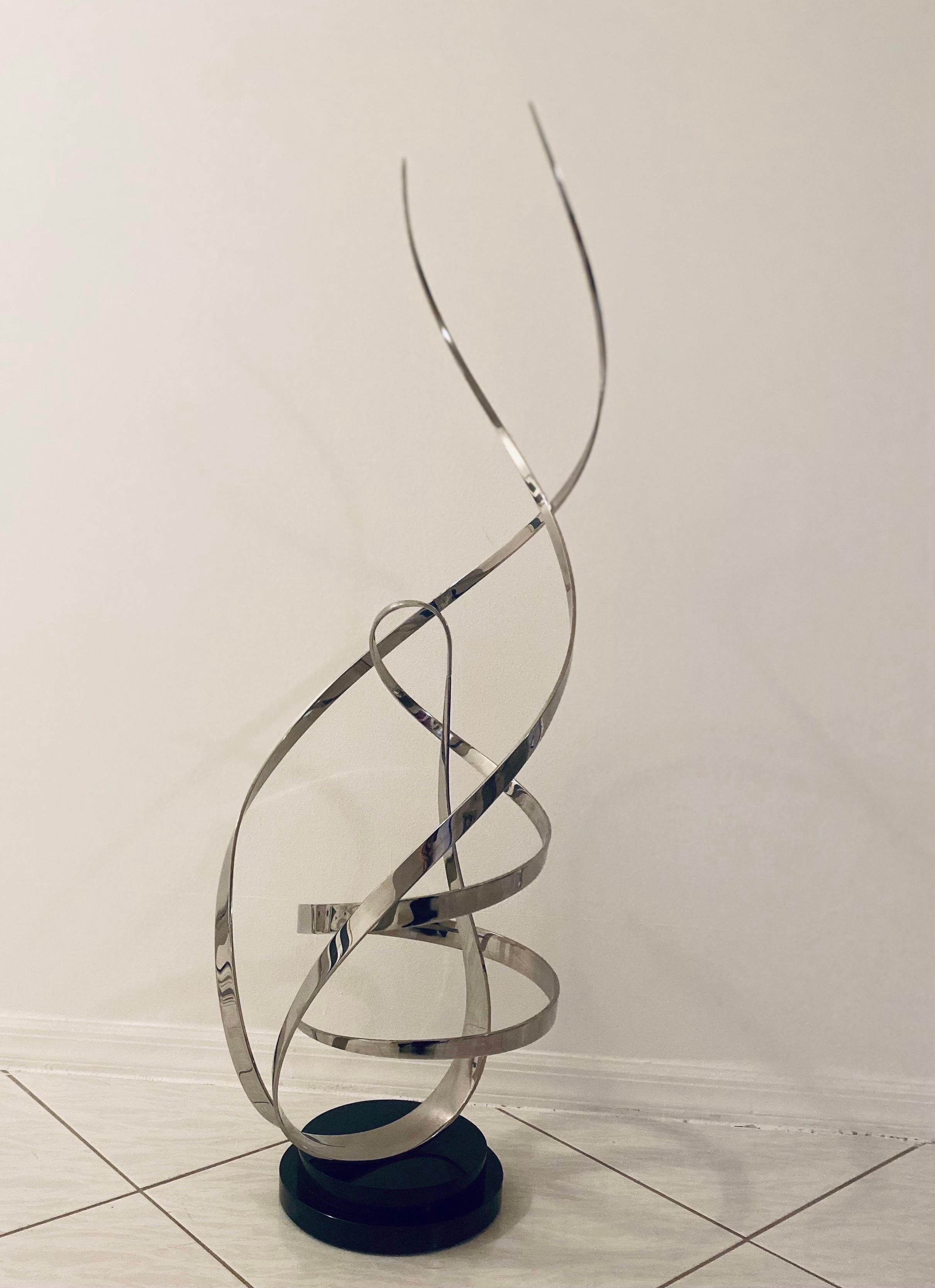 Modern George Beckmann Kinetic Stainless Steel Sculpture
